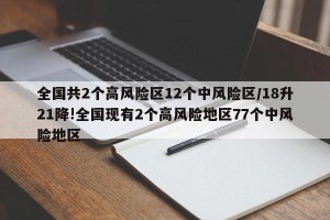 全国共2个高风险区12个中风险区/18升21降!全国现有2个高风险地区77个中风险地区