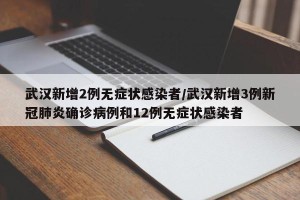 武汉新增2例无症状感染者/武汉新增3例新冠肺炎确诊病例和12例无症状感染者
