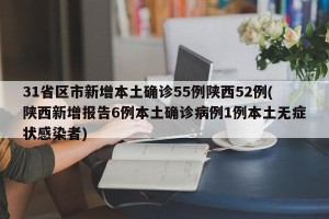 31省区市新增本土确诊55例陕西52例(陕西新增报告6例本土确诊病例1例本土无症状感染者)