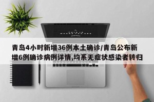 青岛4小时新增36例本土确诊/青岛公布新增6例确诊病例详情,均系无症状感染者转归